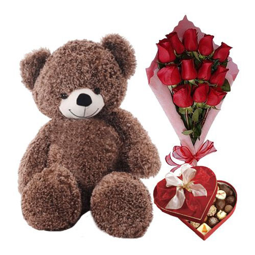 flowers chocolates and teddy bears