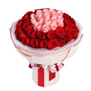 one dozen pink two dozen red roses bouquet send to vietnam