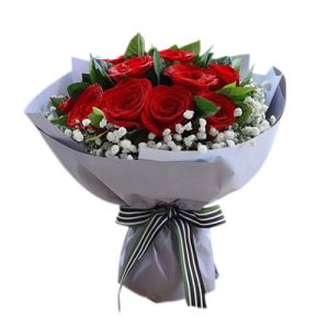 send one dozen red roses in wow bouquet to vietnam