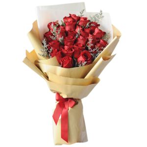 send 24 champagne roses with small floral delivery to vietnam