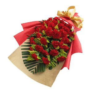 21 red carnations flower bouquet to vietnam
