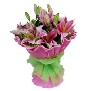 6 pink perfume lilies send to vietnam