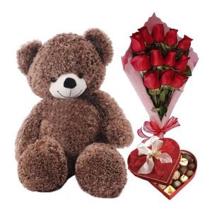 send 12 roses bouquet bear and chocolate to vietnam
