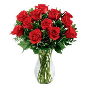 one dozen classic red roses to vietnam