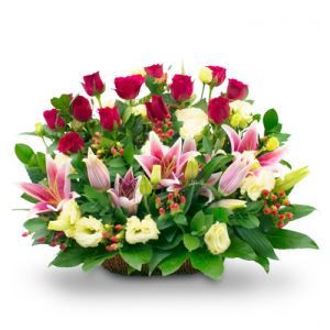 mixed flower basket to vietnam