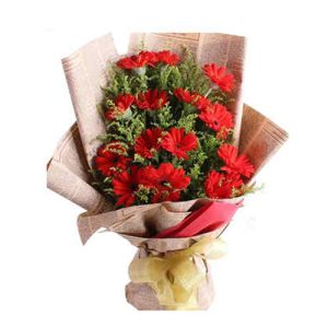 send one dozen red gerbera's in bouquet to vietnam