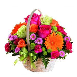 vibrant flower basket to vietnam
