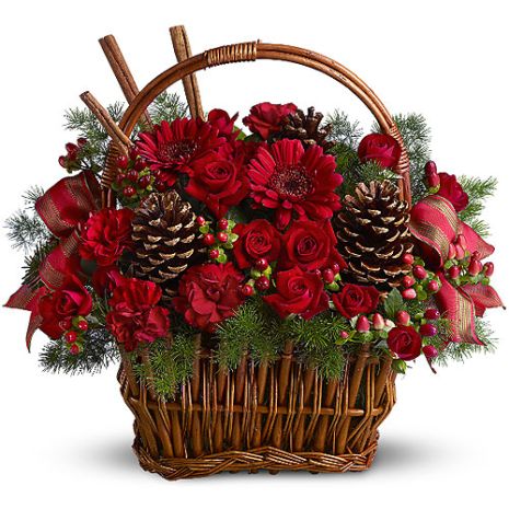 christmas flowers basket send to vietnam