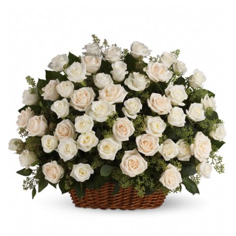 three dozen white roses basket to vietnam