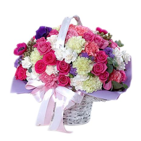 24 mixed color carnations with dozen pink roses delivery to vietnam