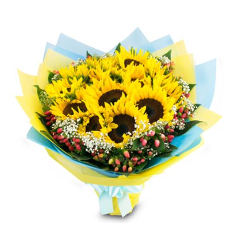 ten pcs sunflower bouquet to vietnam
