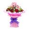 red carnations with pink lilies send to vietnam