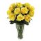 one dozen yellow roses in class glass vase to vietnam